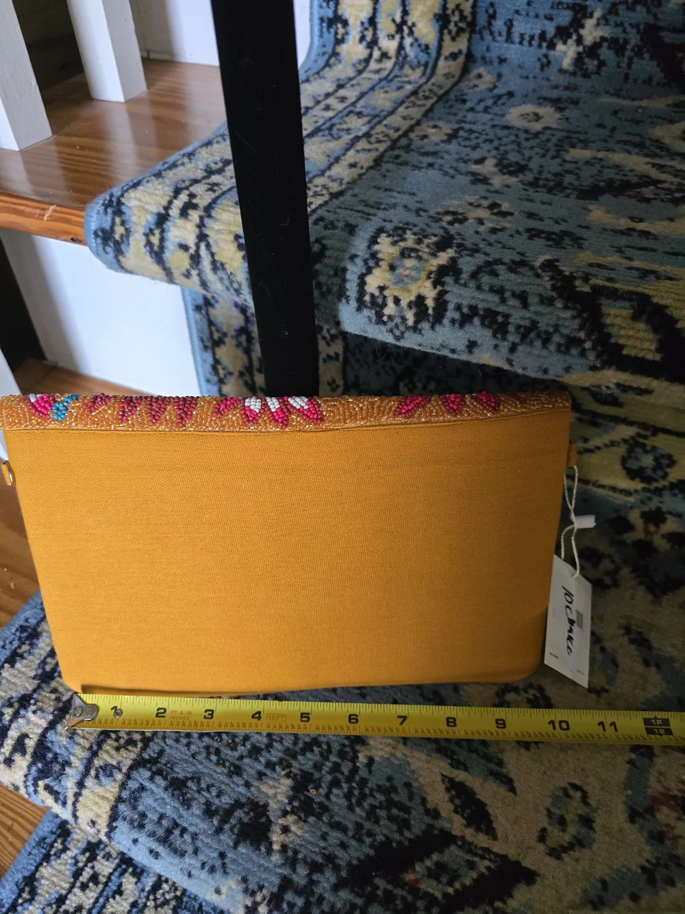 Kaylee Beaded Floral Clutch - Orange